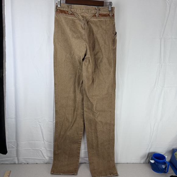 Vintage Roper Jeans‎ Mens 27x36 Brown Western Leather Trim High Rise Cowboy 90s - Picture 7 of 14